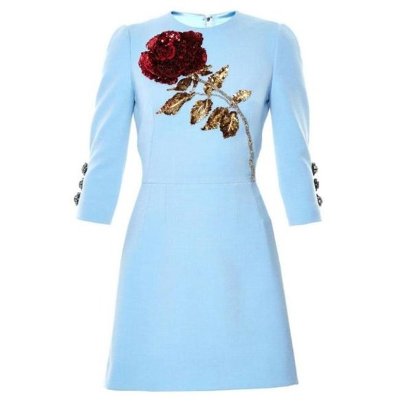 Dolce And Gabbana Blue Short Night Out Dress Size 40 IT S US - Picture 7 of 15